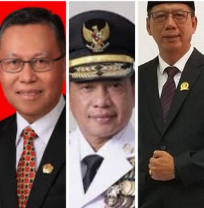 Sekdaprof Fahrizal, Mendagri Tito Karnavin dm Ketua DPRD Mingrum Gumay. ( net)