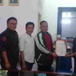 KBPP Polri Lampung bersama FKPPI, PMII Dan Laskar Sewu Menyampaikan Pernyataan  Bersama  Menyikapi Anti Politik Uang Dan Black Campaign Ke Bawaslu Pringsewu